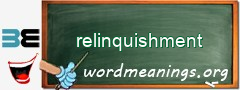 WordMeaning blackboard for relinquishment
